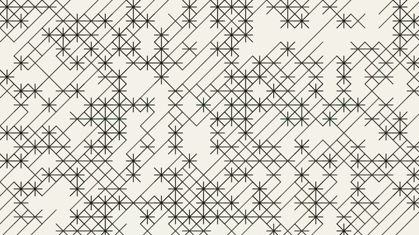 Geometric crosshatch line grid structure featuring star node intersection patterns ideal for technical blueprint and architectural design presentations in 4k 30fps.