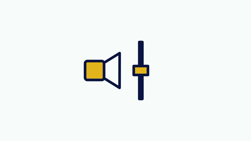 Simple icon of a volume control slider placed beside a speaker symbolizing audio mixing sound adjustment level control and equalizer sound settings