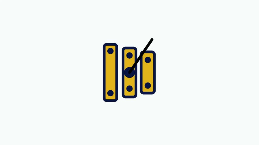 Line icon of vertical equalizer bars resembling a small toy xylophone representing sound frequency levels audio mixing and music production tools