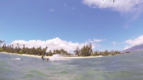 Kite Boarding, Fun in the ocean, Extreme Sport HD Video