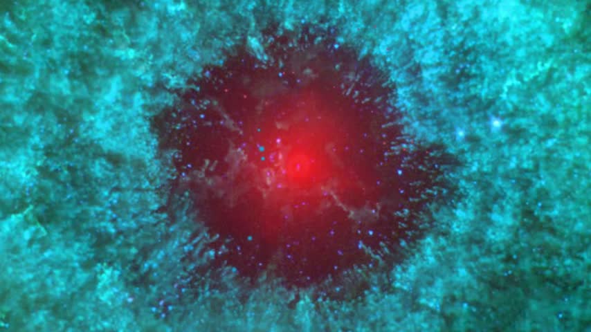 Cosmic Eye Helix Nebula Supernova Explosion in Deep Space Motion Background Loop