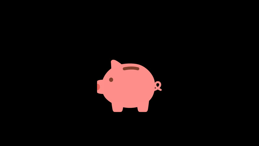 piggy bank animation coin saving