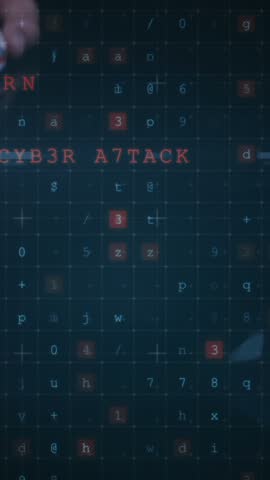 Animation of cyber attack warning over hand holding mouse. global internet security, data processing, connections and digital interface concept digitally generated video.