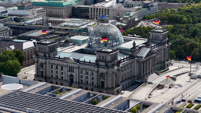 Reichstag Palace In Berlin In Germany. Government Building. Public Administration. German Parliament. Reichstag Palace In Berlin In Germany. Tourism Landmark. Vacations Travel. Central Europe City.