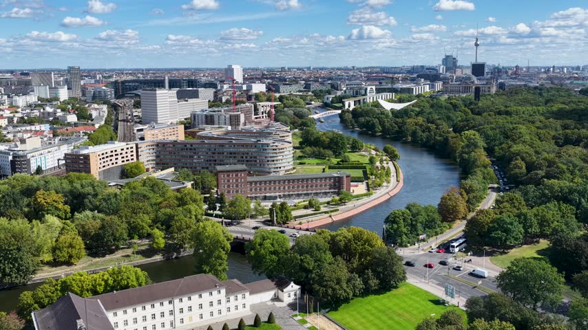 Berlin Skyline In Berlin Germany. City Life Landscape. Downtown District. Modern Architecture Skyline. Berlin Skyline In Germany. Television Tower. Grove Park. Deutsch Tourism Landmark.