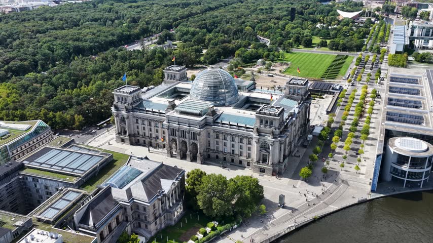 Reichstag Palace In Berlin In Germany. Government Building. Public Administration. German Parliament. Reichstag Palace In Berlin In Germany. Tourism Landmark. Vacations Travel. Central Europe City.