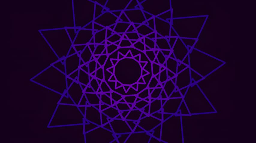 Geometric purple mandala pattern with intricate symmetrical design.