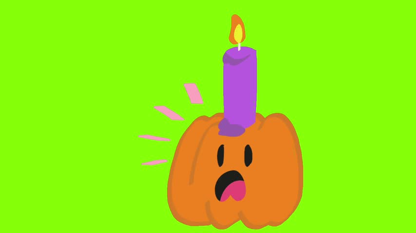 Halloween pumpkin clipart isolated on a green screen background, featuring a festive pumpkin suitable for Halloween decorations, holiday graphics, party invitations, posters, social media content, greeting cards, advertising, and creative design projects.