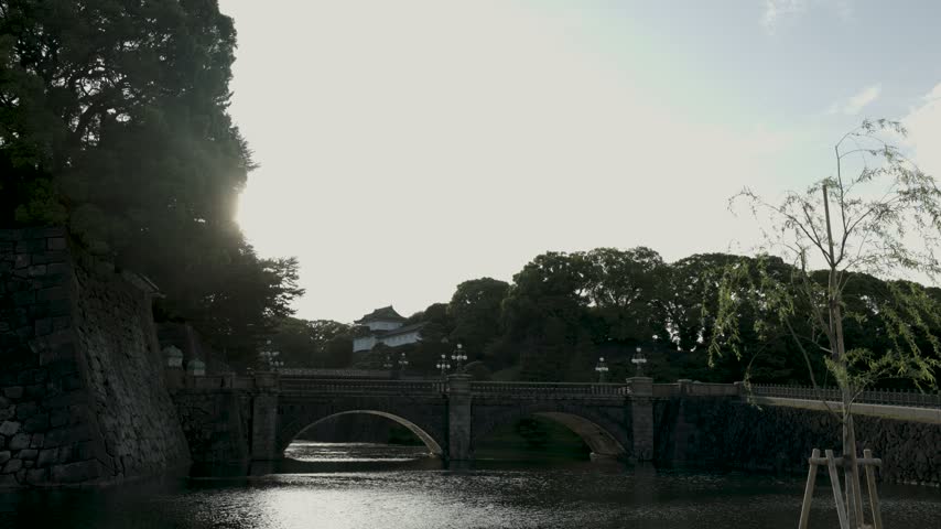 Seimon Ishibashi bridge in Tokyo Japan at sunset