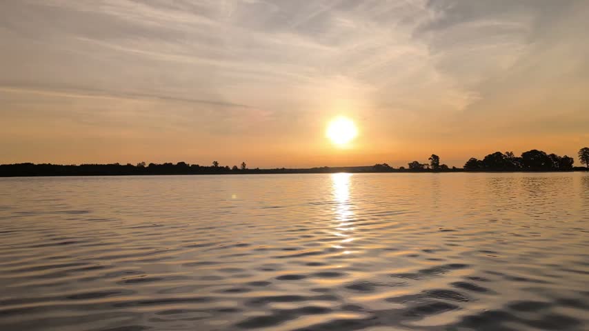 beautiful sunrise over the lake