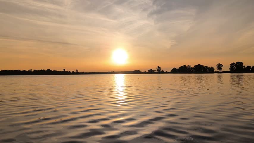 beautiful sunrise over the lake