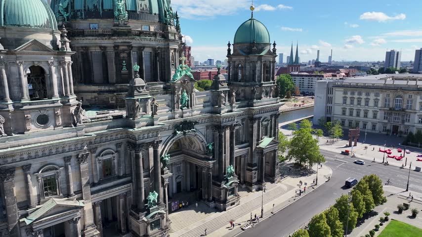 Cathedral Of Berlin In Berlin Germany. Historical Buildings. Spree River Landscape. Downtown District. Cathedral Of Berlin In Germany. Tourism Landmark. Vacations Travel. European Union Country.