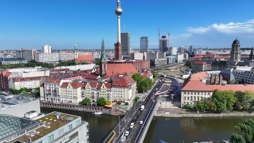Berlin Skyline In Berlin Germany. City Life Landscape. Downtown District. Modern Architecture Skyline. Berlin Skyline In Germany. Television Tower. Grove Park. Deutsch Tourism Landmark.