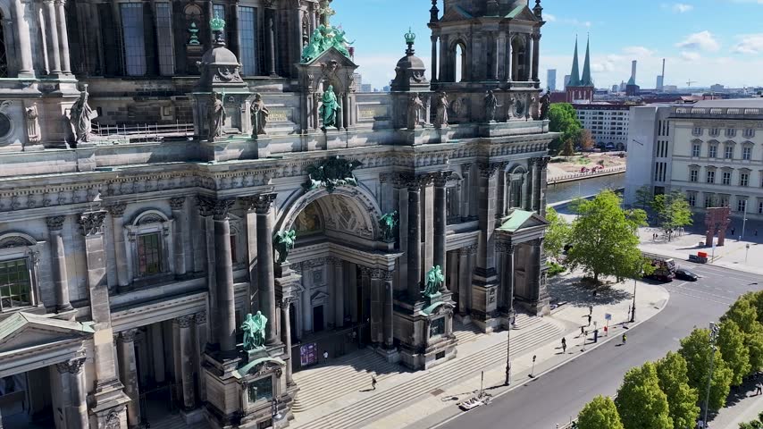 Berlin Cathedral In Berlin In Germany. Downtown District. Historical City. Medieval Buildings. Berlin Cathedral In Germany. European Travel. Beautiful Landscape. European City Landscape.