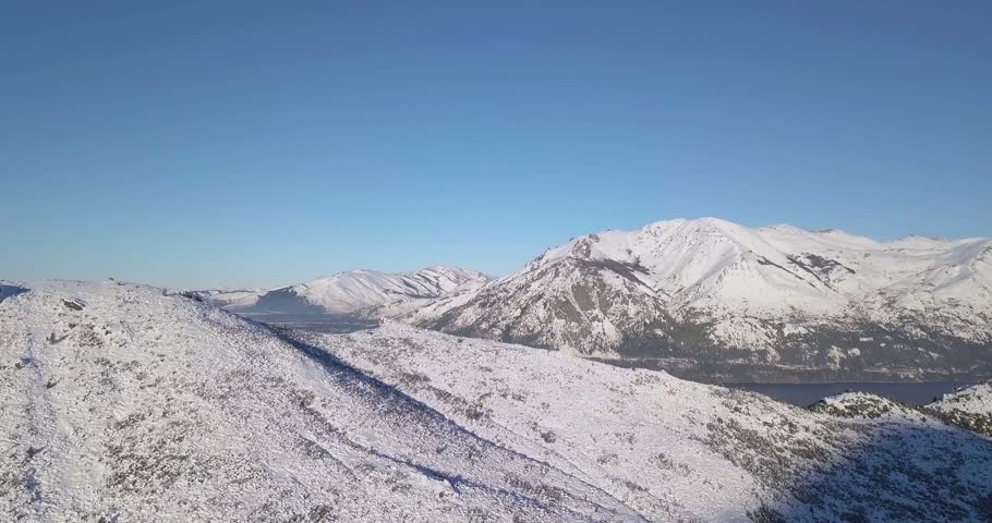 Aerial View Cerro Catedral Bariloche Snow Landscape Argentina