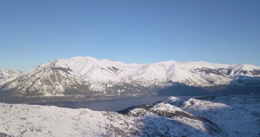 Aerial View Cerro Catedral Bariloche Snow Landscape Argentina