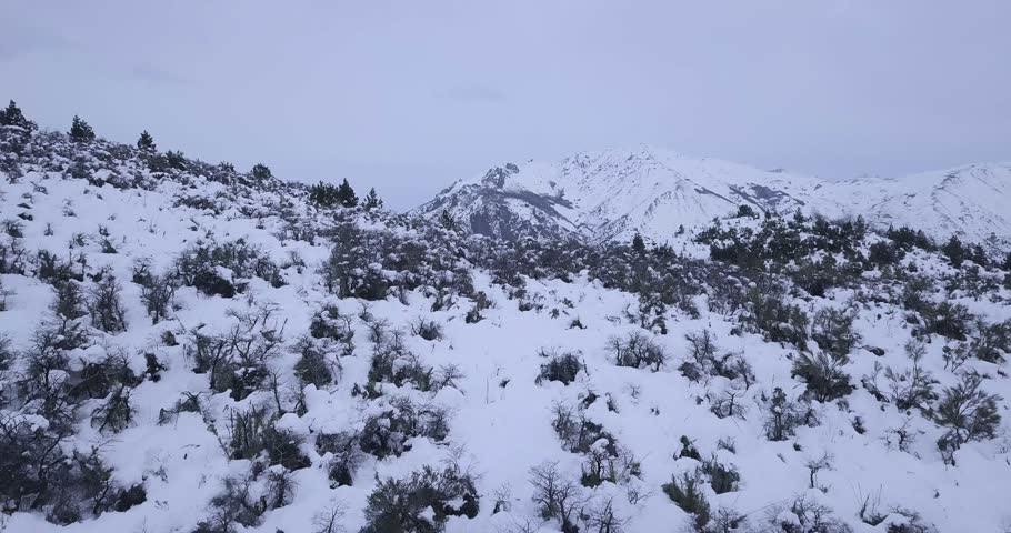 Aerial View Cerro Catedral Bariloche Snow Landscape Argentina