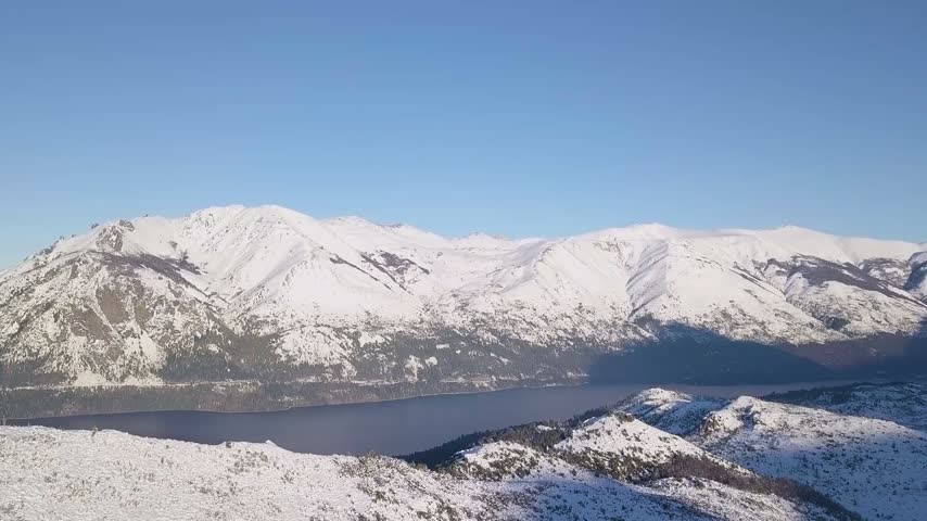 Aerial View Cerro Catedral Bariloche Snow Landscape Argentina