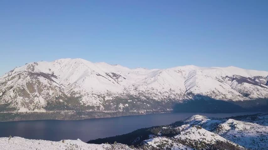 Aerial View Cerro Catedral Bariloche Snow Landscape Argentina
