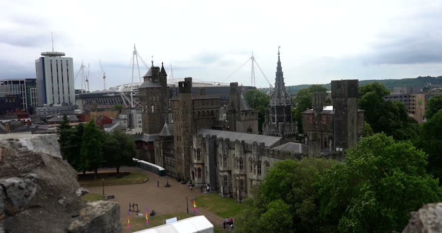 Cardiff Castle viewed from castle walls