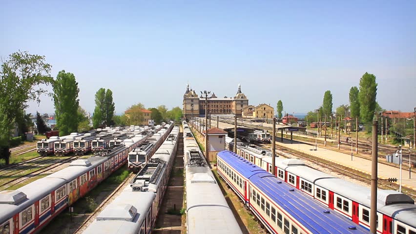 Haydarpasa main train depot. Haydarpasa Central Station Building in Istanbul, Turkey. 
