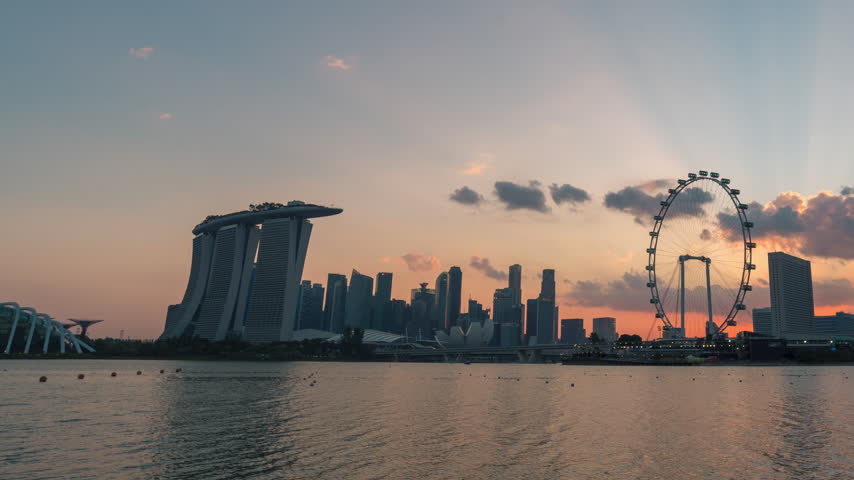  The most beautiful Viewpoint marina bay, Asia business concept image, panoramic modern cityscape building in Singapore.