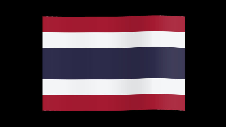 Six thailand flags waving in a grid on black background