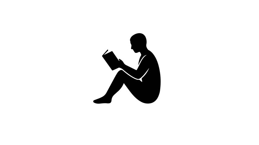 Motion graphic animation video of a young person doing random things, in a silhouette style.