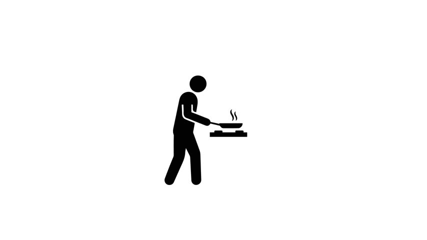 Motion graphic animation video of a young person doing random things, in a silhouette style.