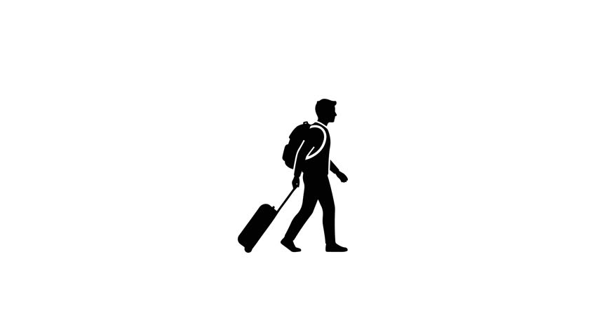 Motion graphic animation video of a young person doing random things, in a silhouette style.