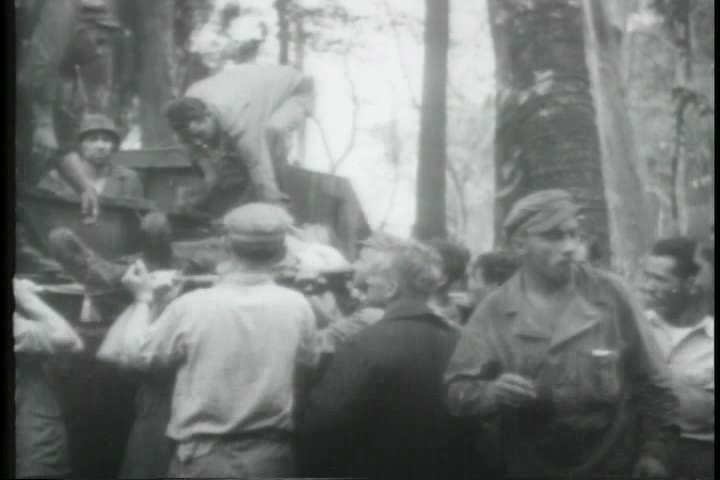 1940s - American troops take New Britain island during World War Two.