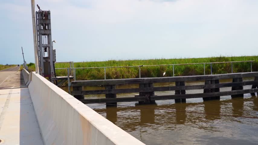 A panorama of the canal, fender system and bridge tender