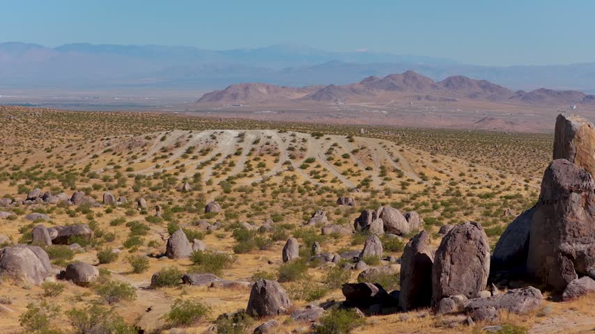 Aerial Trona Pinnacles California Desert Landscape Flyover