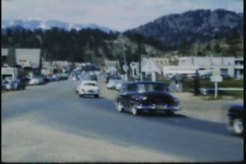 Driving in Estes Park, CO, circa 1940s, 8mm vintage film