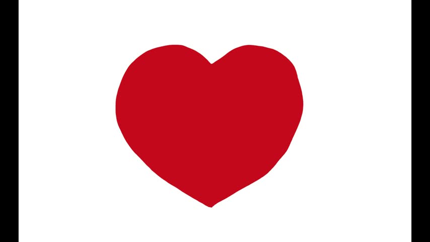 Simple 2D animation footage of a broken heart icon.