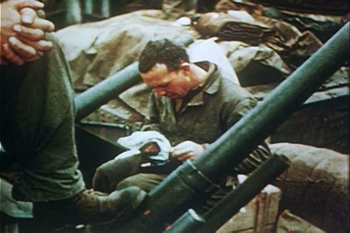1940s - Allied convoys move through the Mediterranean and tanks unload at Bone during World War 2.