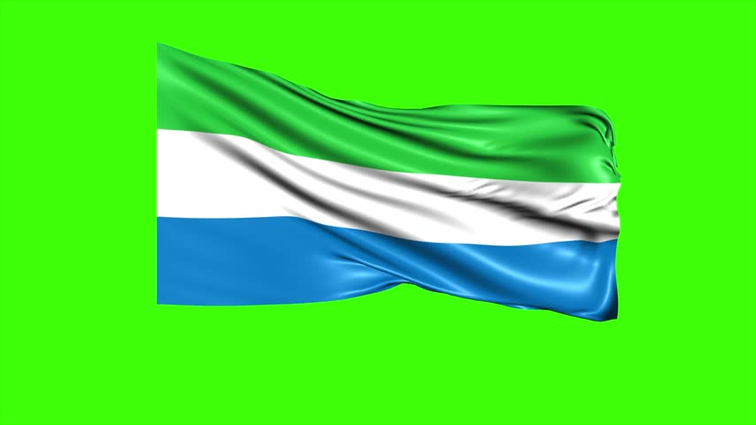 Looping SIERRA LEONE Flag Animation on Green Screen, Waving SIERRA LEONE Flag Isolated PNG Video
