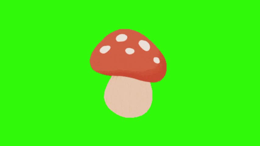 Poisonous Mushroom Green Screen Animation