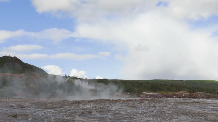 Geyser eruption at Geysir in Iceland

