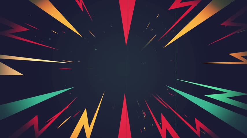 Retro Disco Ball Motion Background with Pop Art Lightning Speedlines