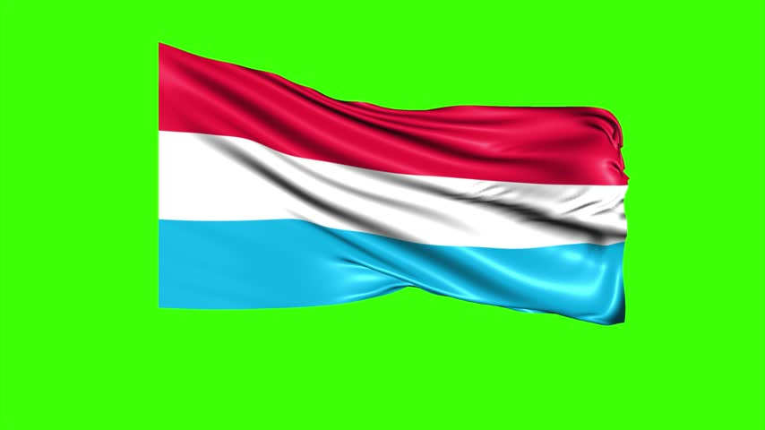 Looping LUXEMBOURG Flag Animation on Green Screen, Waving LUXEMBOURG Flag Isolated PNG Video