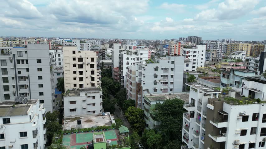 Aerial view of Dhaka city in Bangladesh