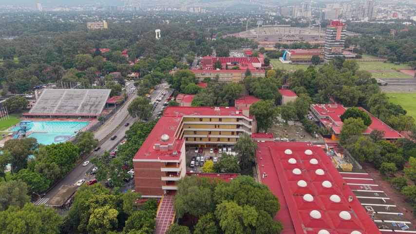 UNAM Faculty of Engineering campus viewed from above, CDMX