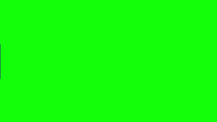 Blue suitcase animation icon with extended handle and wheels on green screen background. 2D vector style luggage for travel concepts and video compositing.