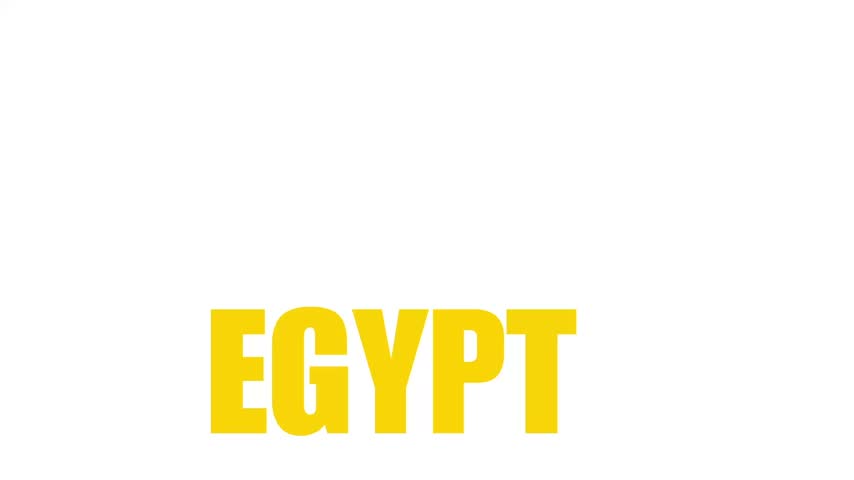 This animated tag cloud forms the silhouette of the map of Egypt, with the words “EGYPT” prominently featured. The composition combines iconic tourist landmarks, cities, public places, ancient monuments, cultural attractions, natural landscapes, and traditional Egyptian food, creating a dynamic visual representation of Egypt.