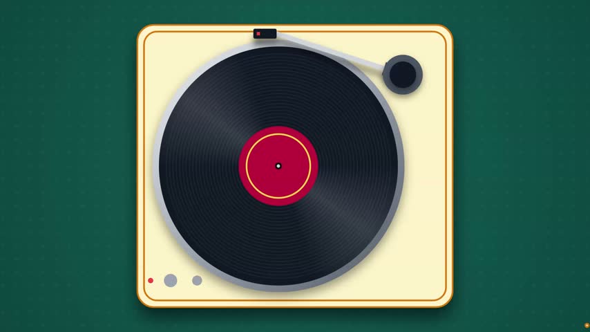 Classic vinyl record player animation for christmas holiday sales