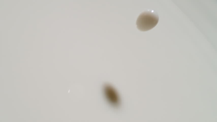 A single drop of fresh milk falling into a creamy white liquid in extreme macro close-up, creating delicate ripples and a smooth, luxurious texture. Pure, rich and appetizing.At 1000 fps.