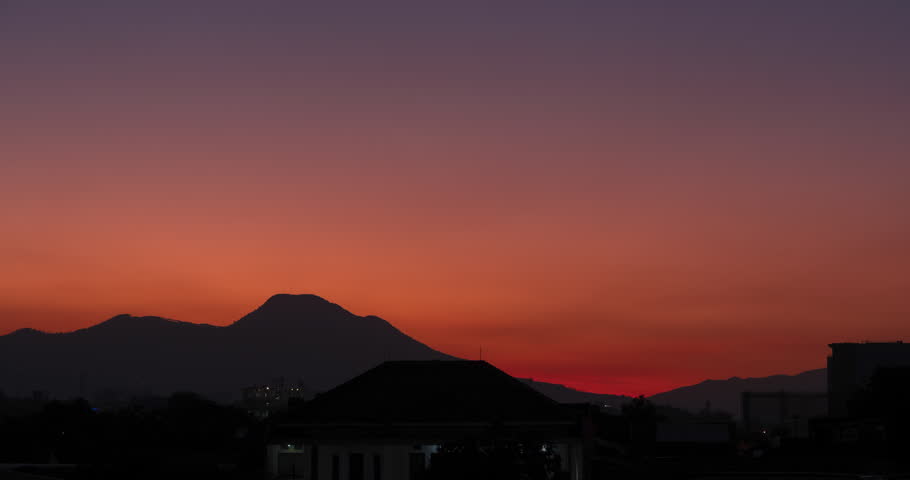 Timelapse of colorful sky gradient at dawn before sunrise