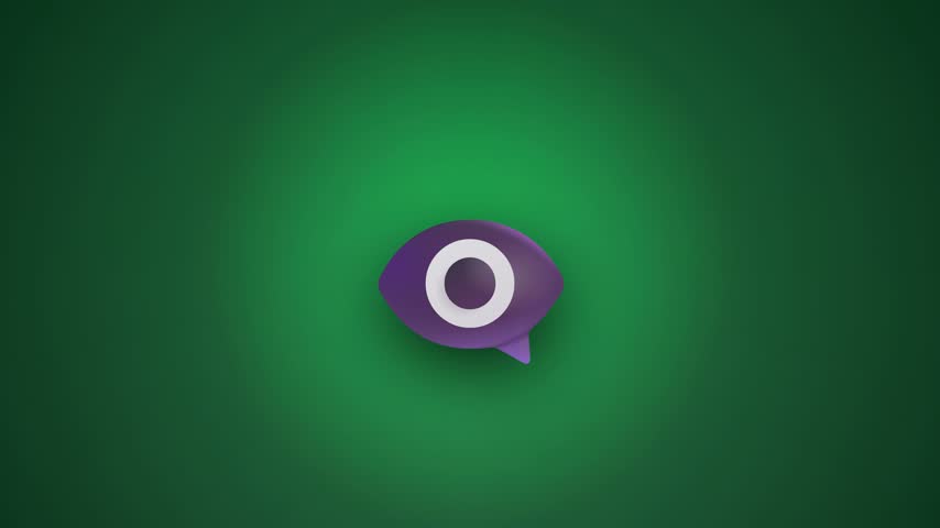 blinking eyes animated icon round eyes blinking and glancing right and left looping green screen 4k