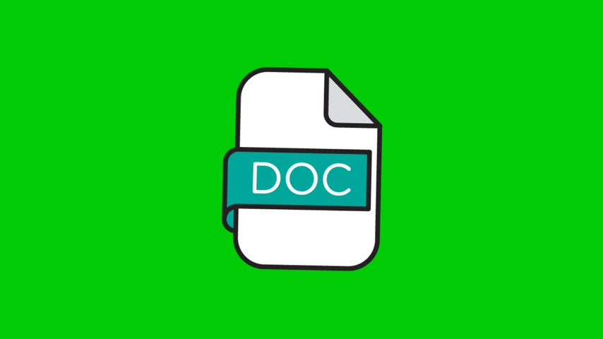 File icon animation on green background 